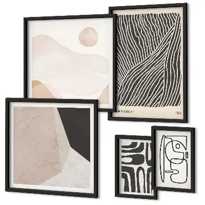 Wanddecoratie compositie minimalistische abstracte aardpatronen