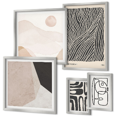 Wanddecoratie compositie Minimalistische aardpatronen abstract