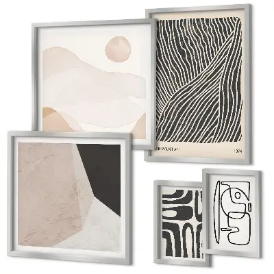Wanddecoratie compositie minimalistische abstracte aardpatronen