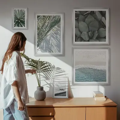 Gallery wall Tropische planten in de zee