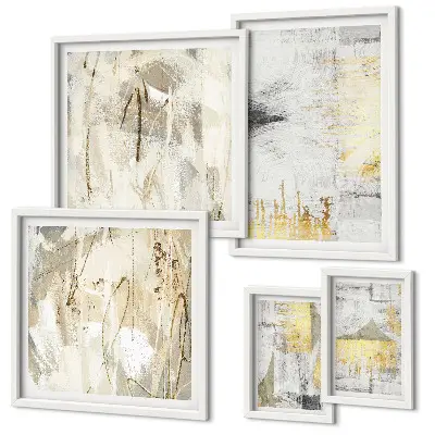 Gallery wall met stijlvolle abstracte patronen