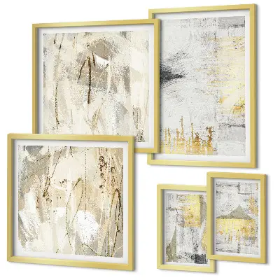 Gallery wall met stijlvolle abstracte patronen