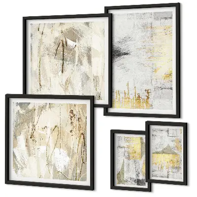 Gallery wall met stijlvolle abstracte patronen