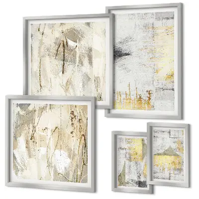 Gallery wall met stijlvolle abstracte patronen