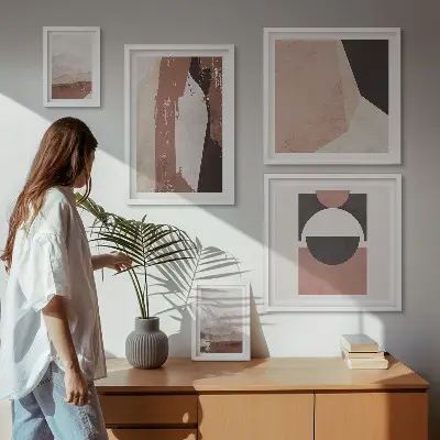Abstracte aardcomposities wanddecoratie compositie