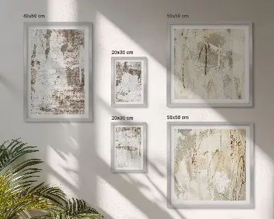 Set van moderne schilderijen met abstracte neutrale composities