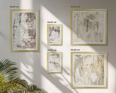 Set van moderne schilderijen met abstracte neutrale composities