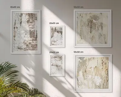 Set van moderne schilderijen met abstracte neutrale composities