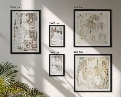 Set van moderne schilderijen met abstracte neutrale composities