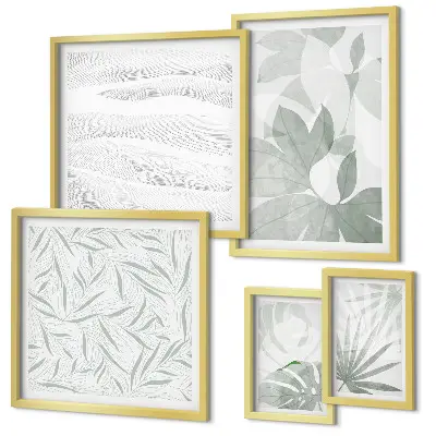 Gallery wall met plantaardige groene motieven