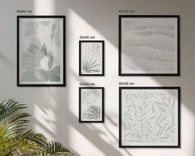 Gallery wall met plantaardige groene motieven