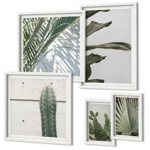 Wanddecoratie met plantenmotief moderne compositie
