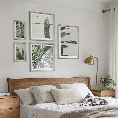 Wanddecoratie met plantenmotief moderne compositie