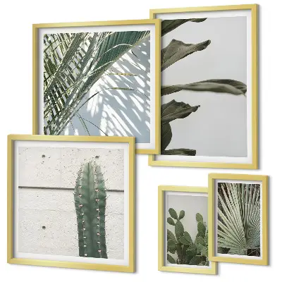 Wanddecoratie met plantenmotief moderne compositie