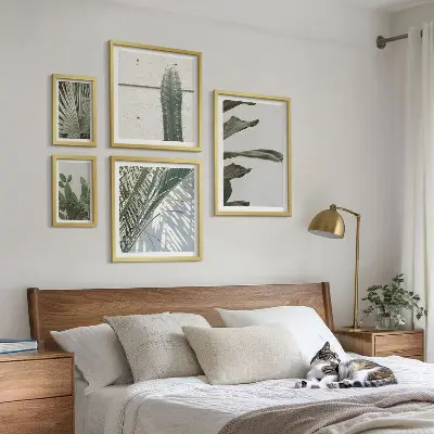 Wanddecoratie met plantenmotief moderne compositie