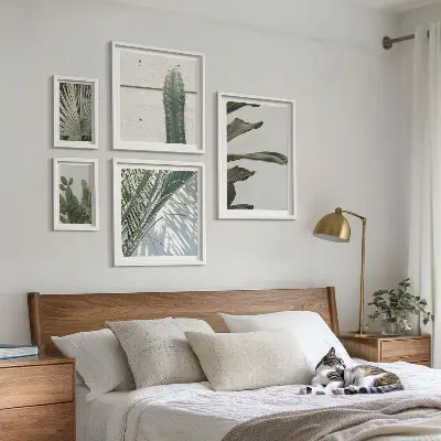 Wanddecoratie met plantenmotief moderne compositie
