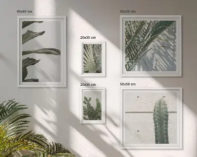 Wanddecoratie met plantenmotief moderne compositie