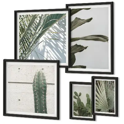 Wanddecoratie met plantenmotief moderne compositie