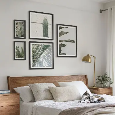 Wanddecoratie met plantenmotief moderne compositie