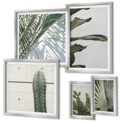 Wanddecoratie met plantenmotief moderne compositie