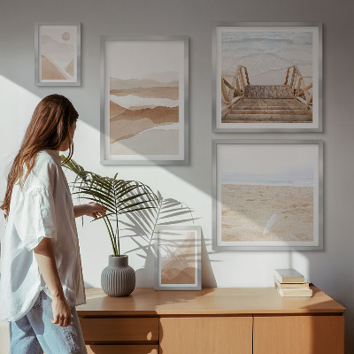 Gallery wall Minimalistische stranden en bergen