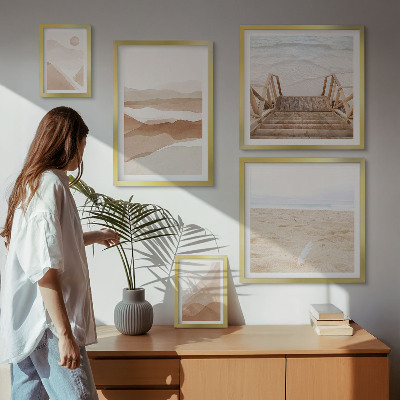 Gallery wall Minimalistische stranden en bergen