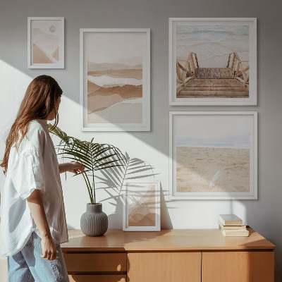 Gallery wall Minimalistische stranden en bergen