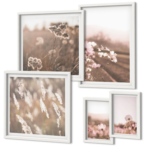 Wanddecoratie compositie Bloemmotieven van delicate natuur