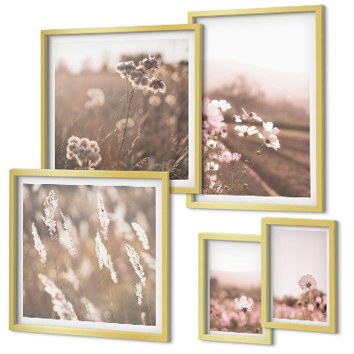 Wanddecoratie compositie Bloemmotieven van delicate natuur