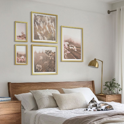 Wanddecoratie compositie Bloemmotieven van delicate natuur