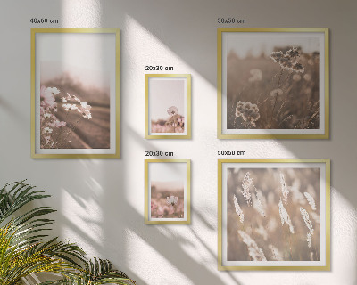 Wanddecoratie compositie Bloemmotieven van delicate natuur