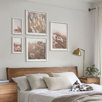 Wanddecoratie compositie Bloemmotieven van delicate natuur