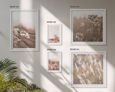 Wanddecoratie compositie Bloemmotieven van delicate natuur