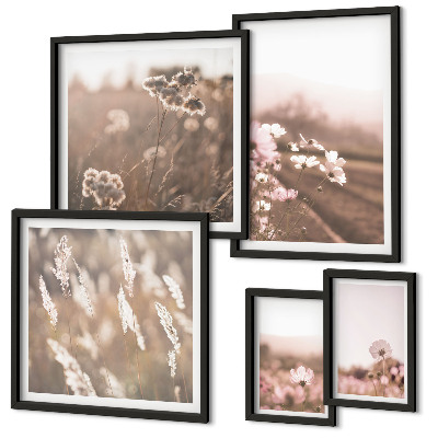 Wanddecoratie compositie Bloemmotieven van delicate natuur