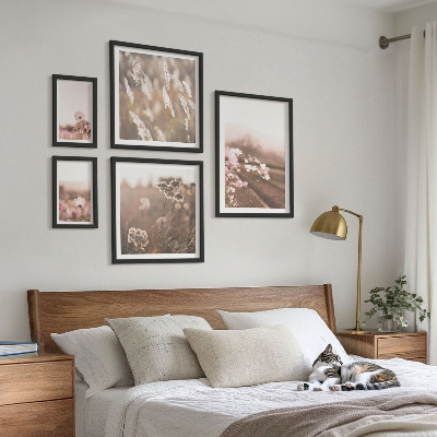 Wanddecoratie compositie Bloemmotieven van delicate natuur