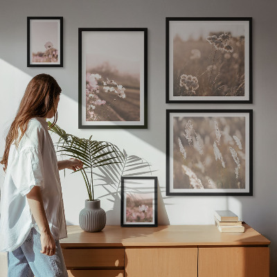 Wanddecoratie compositie Bloemmotieven van delicate natuur
