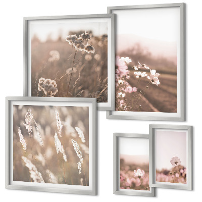 Wanddecoratie compositie Bloemmotieven van delicate natuur