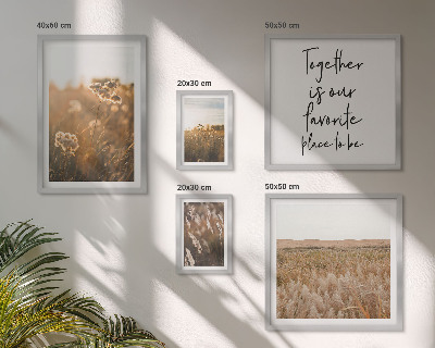 Moderne schilderijen set Natuurlandschappen, bloemen, spreuken