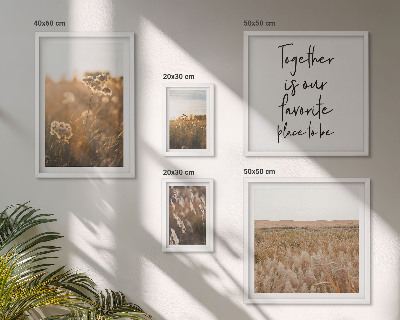 Moderne schilderijen set Natuurlandschappen, bloemen, spreuken