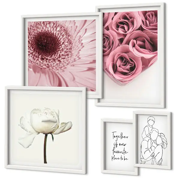 Wanddecoratie compositie Bloemen in boho-stijl