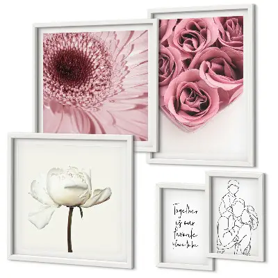 Wanddecoratie compositie Bloemen in boho-stijl