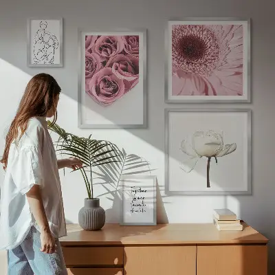 Wanddecoratie compositie Bloemen in boho-stijl