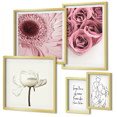 Wanddecoratie compositie Bloemen in boho-stijl