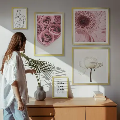 Wanddecoratie compositie Bloemen in boho-stijl