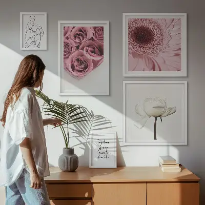 Wanddecoratie compositie Bloemen in boho-stijl