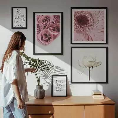 Wanddecoratie compositie Bloemen in boho-stijl