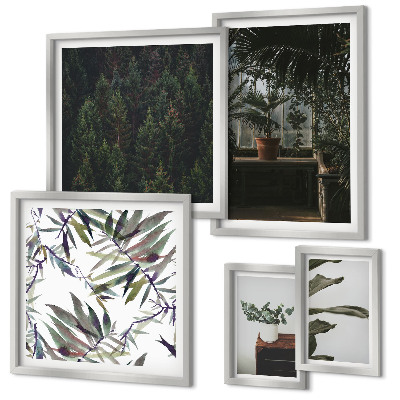 Wanddecoratie compositie Plantenmotieven in een groene oase