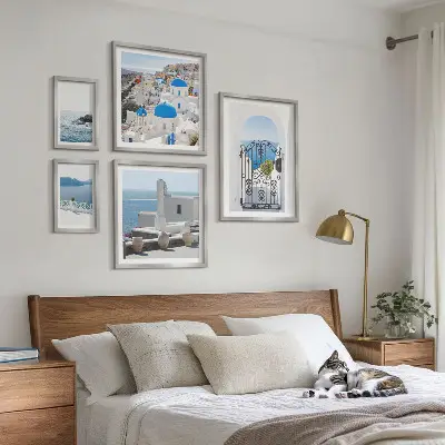 Moderne schilderijenset met uitzichten op het Middellandse Zeegebied in Griekenland