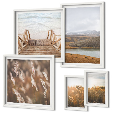Wanddecoratie compositie Natuurlijke landschappen van het merengebied