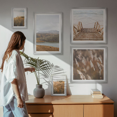 Wanddecoratie compositie Natuurlijke landschappen van het merengebied